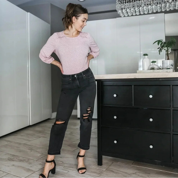 Adrianna papell heart print top - Picture 4 of 7